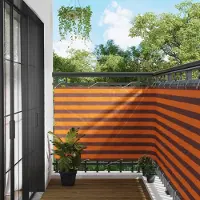 Syfax Balkon Scherm Oranje en Bruin 110 x 1000 cm Oxford Stof