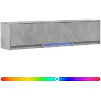 vidaXL TV-kast met LED 165x34x40 cm Beton Grijs Geconstrueerd hout