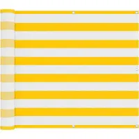 vidaXL Balkonscherm 100 x 300 cm Oxford Stof Rechthoekig Geel en Wit