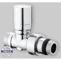 Icma Koperen aansluitstuk met micrometerschroef, recht, voor meerlaags en PE-X buis, chroom, 1/2" - 24X1,5