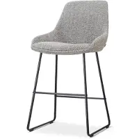 Nolon Nino-Isa Barkruk Grijs Blend - Zwart Onderstel - 65 Cm - Barstoel - Stoffen - Modern