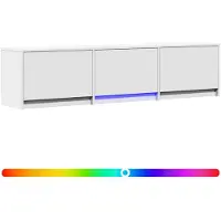 vidaXL TV-kast met LED 165 x 34 x 40 cm Wit Geconstrueerd hout