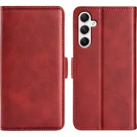 Mobigear Telefoonhoesje geschikt voor Samsung Galaxy A35 Hoesje | Slim Magnet Bookcase Portemonnee | Pasjeshouder voor 3 Pasjes | Telefoonhoesje voor Pinpas / OV Kaart / Rijbewijs - Rood