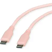 Roline USB 2.0-kabel, type C-C, M/M , Silicone, 60W, pink, 1 m