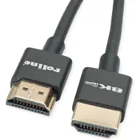 Roline 8K HDMI Ultra HD-kabel met Ethernet , dun, Male/Male, zwart, 1 m