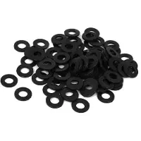 OEM Nylon isolatiebusjes, 10 mm x 1 mm, zwart, verpakking van 100 stuks - isolerende schroefkogellagers met M5 schroefdraad