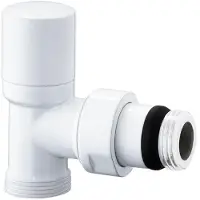 Icma Koperen hoekstuk met micrometerschroef, meerlaags en PE-X, "Aida", wit, 3/8" - 24X1,5