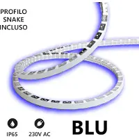 Alcapower LED-strips Snake Flex 20m, 230V, 12W/m, blauw, IP65, siliconen. Flexibel en robuust, voor efficiënte professionele verlichting.