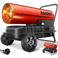 MASKO Heteluchtkanon 30kW Diesel 34 Liter Tank - mobiele Warmtekanon met Thermostaat 750m³/u inclusief Wagen - Rood / Zwart