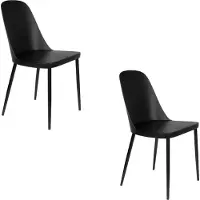 Housecraft living Set van 2 eetkamerstoelen Ria | kunststof zwart 46x85x53 cm eetkamerstoelen | NADUVI
