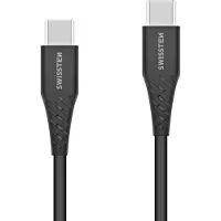 Swissten Soft Silicone USB-C naar USB-C Kabel (60W) - 1.5m - Zwart (Let Op: Type C Aansluiting)