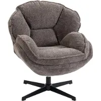 HOMCOM Accentstoel-Polyester, Metaal-86L x 76B x 88H cm-Grijs