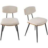 Signature - Set van 2 crèmekleurige stoelen Babette - H79 cm