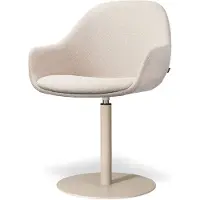 Nolon Niva-Mae Draaibare Tulp Eetkamerstoel Beige - Beige Onderstel - Scandinavisch - Armleuning