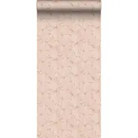 ESTAhome behang getekende bladeren roze - 50 x 900 cm - 139495