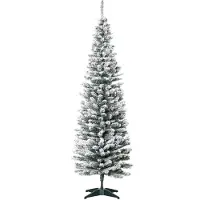 HOMCOM Kerstboom Kunststof, Metaal Ø55 x 180H cm Groen+Wit