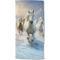 Good Morning Kinder Strandlaken Velours Wild and Free 75x150cm - aqua