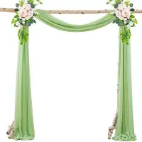 OEM Chiffon bruiloftsgordijn, wanddecoratie, 75x1000 cm, gaas, groen, decoratie