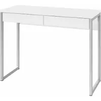 Ebuy24 Fula bureau 2 lades wit hoogglans.