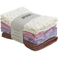 Pippi Hydrofiele Doek - Organic - 8-pack - 65x65 cm - Blauwerege - - OneSize - Hydrofiele Doeken