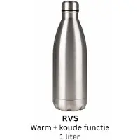 Gusta XXL Grote Drinkfles 1 Liter 1000ML! - RVS Isoleerfles - BPA Vrij - Dubbele wand - 12 Uren Warm - 24 Uren Koud - Thermosfles