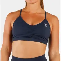 ZEUZ Dames Sport BH – Ruched Design – Fitness & Yoga - Marineblauw - S