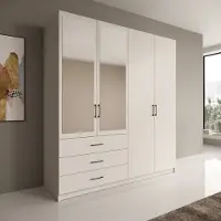 Meubella - Puro - Kledingkast met 4 deuren - Beige - 196x60x215 cm