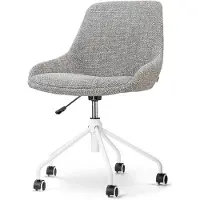 Nolon Nout-Isa Bureaustoel Grijs Blend - Wit Onderstel - Burostoel - Modern - Comfortabel