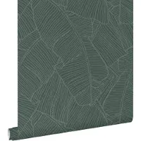 ESTAhome behang bladeren donkergroen - 50 x 900 cm - 130935