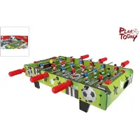 Lobbes voetbaltafel houten tafelspel 9 tegen 9 met 2 ballen.