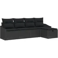 vidaXL Bankstel 6 st poly rattan