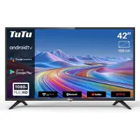 Tutu Android Smart TV - LED Full HD - 42 inch/108 cm - Voice Controle & Streaming apps - HDMI x3, USB x2, CI+ - Tripple Tuner DVB-T/T2/S/S2/C - Frameless Design - Geassembleerd in Eindhoven - TUG42FD1