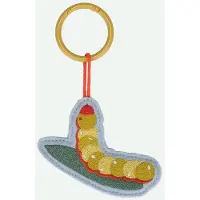 Sticky Lemon - geborduurde sleutelhanger - lemon tree -rups