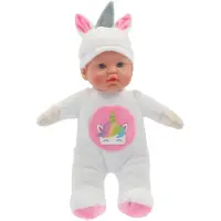 KiddyGo pop knuffel 31 cm eenhoorn - zachte pop vanaf 1 jaar.