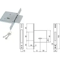 SAB Inbraakwerende insteekslot, dubbele vergrendeling, model 450/R - 50 mm (00450 R0 50 2C CI)