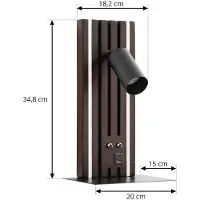 LUCANDE Wandlampe , Tiron, dimbare, Hout, Woonkamer, Hout, Modern