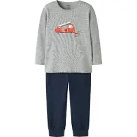 Name it Nachtkledij donkerblauw / grijs gemêleerd / vuurrood