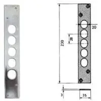Sonstige Verlage Contrapennen voor veiligheidsdeuren 06220 - afmetingen 35x230 mm, dikte 3 mm (06220)