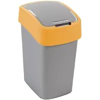 Curver Flip Bin Recycling vuilnisbak (45 liter, zilver/geel)