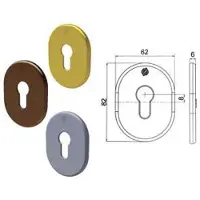 Securemme Binnenslot/buitenslot, Europees cilinderslot, serie T - afmetingen 62x82x6 mm, gepolijst messing (4302KOL)