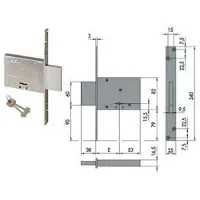 Sonstige Verlage Inlegslot, dubbele vergrendeling, model 57013 - 60 mm (57013600)