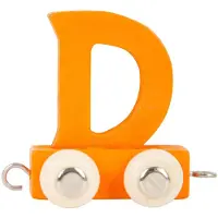 Small Foot - Houten Lettertrein Oranje - D - 12 stuks