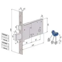 Securemme Inlegslot voor deuropeningen, dubbele vergrendeling, Mm.82 H 2010 - mm.90 (artikelnummer: 2010UZB9025AB3)