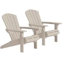 Keter Troy Adirondack Tuinstoel - 2 stuks - 81x93x96,5cm - Soft Beige
