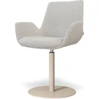 Nolon Niva-Eef Draaibare Tulp Eetkamerstoel Beige Gemêleerd - Beige Onderstel - Japandi - Stoffen