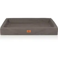 Knuffelwuff orthopedisch hondenbed Austin van kunstleer XL 105 x 80 cm bruingrijs