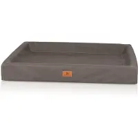 Knuffelwuff orthopedisch hondenbed Austin van kunstleer M-L 85 x 65 cm bruingrijs