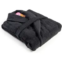 Artg Robezz - Badjas Sjaalkraag - 100% Badstof Katoen - Zwart - Black - Maat S/M