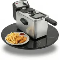 Sommertal Friteuse 3 l 2000 W – Roestvrijstalen friteuse met olie | Oliefriteuse 130–200 °C | Huishoudelijke friteuses met kijkvenster | Roestvrijstalen friteuse | Friteuse voor frietjes | EF2000