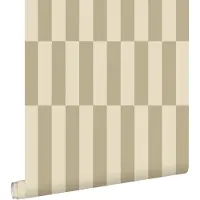 ESTAhome behang strepen donker beige - 53 cm x 10.05 m - 131212